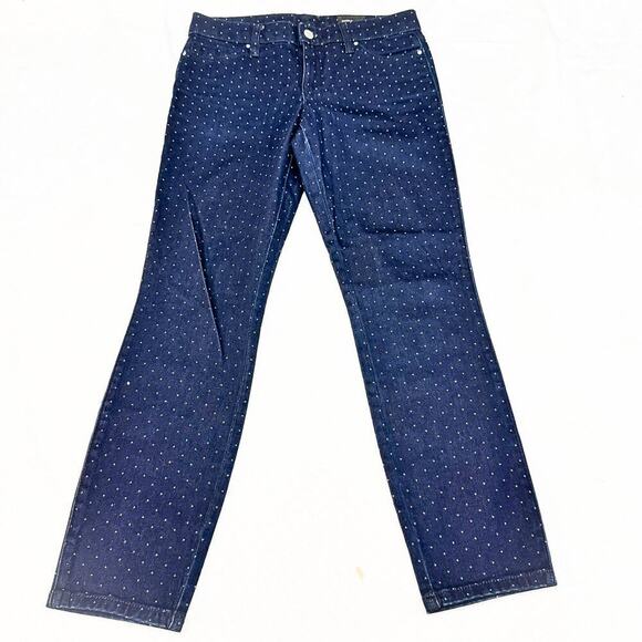 Club Monaco Printed Patterned Dark Wash Denim Jean Pants Size 4 - Picture 2 of 8